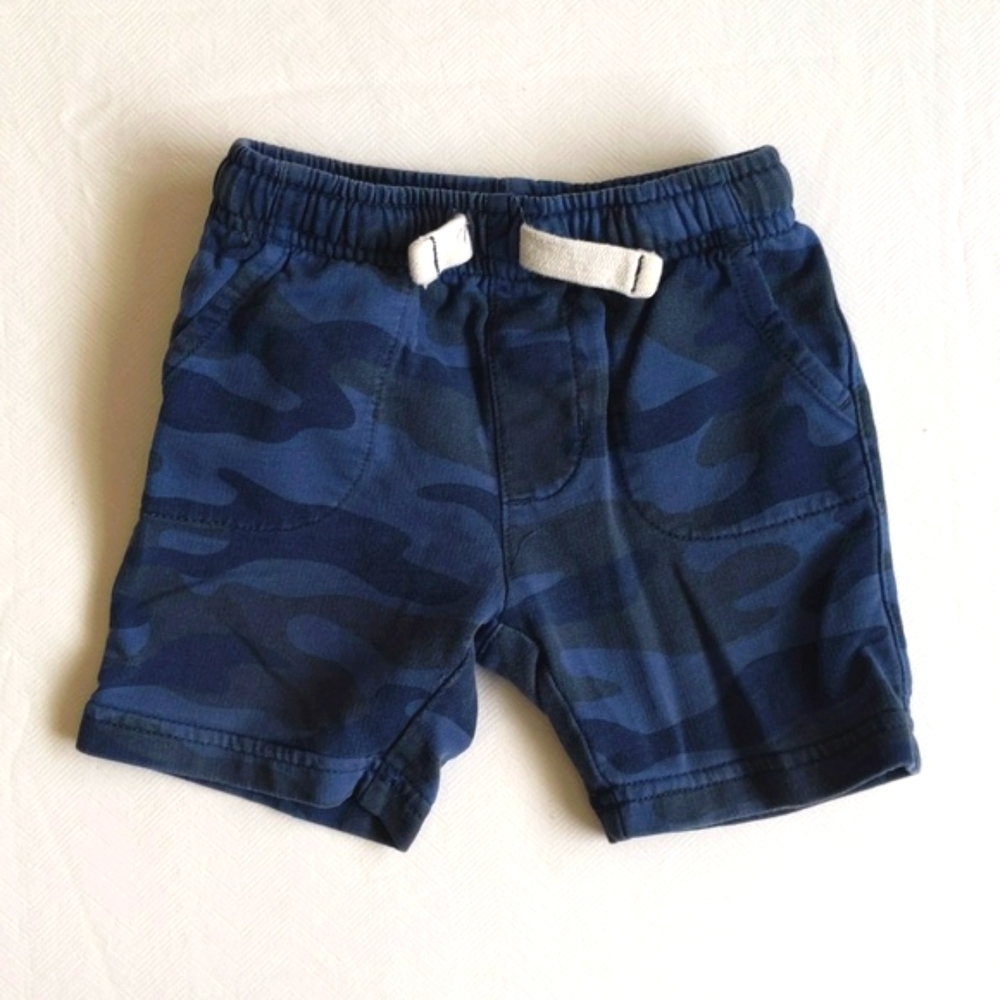 carter's comfy blue camo pull-on shorts 12 months baby boy